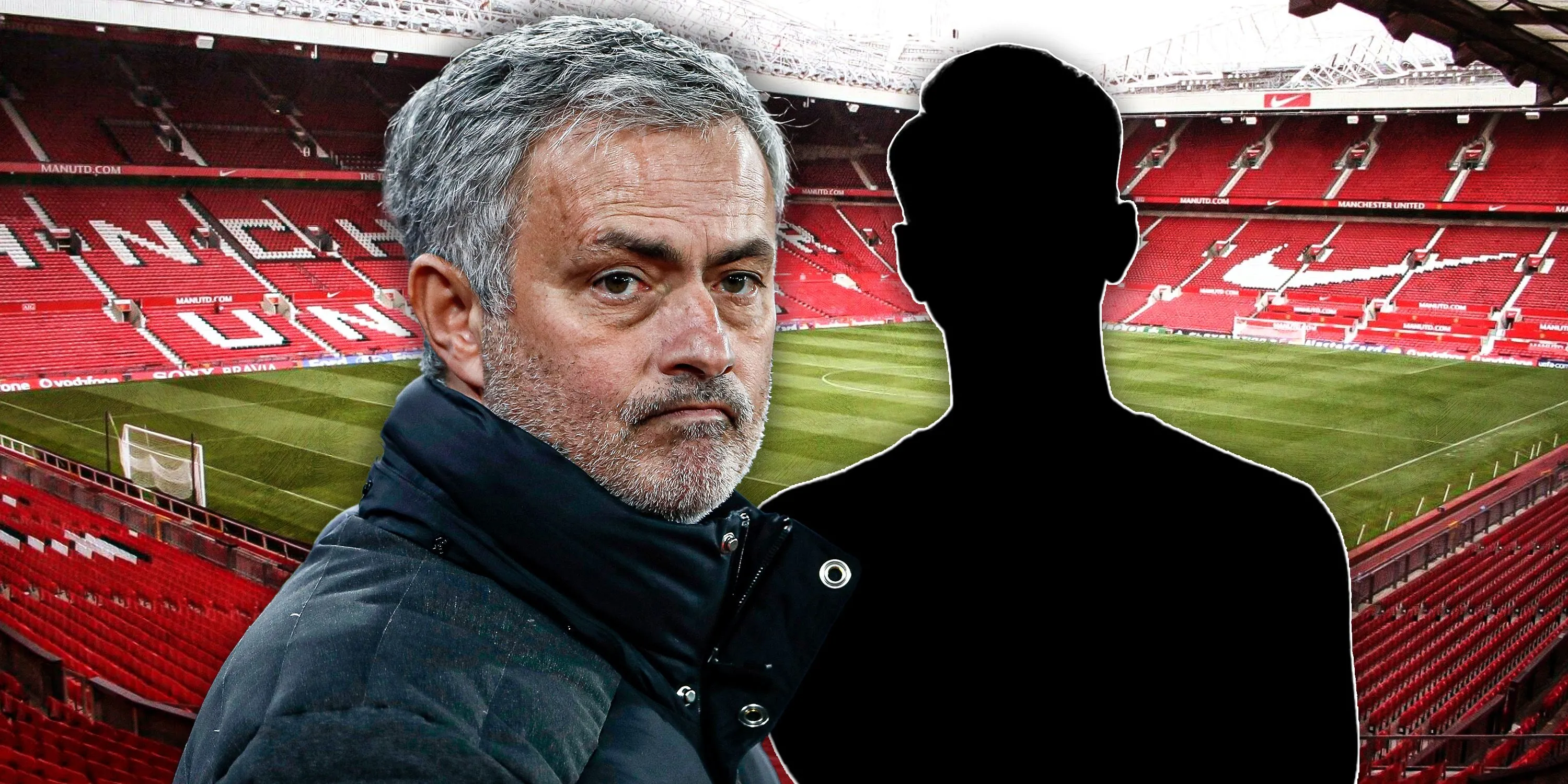 HLV Jose Mourinho trông căng thẳng tại Man Utd với nền là sân Old Trafford