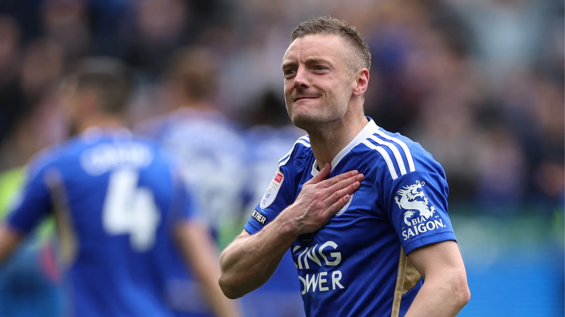 Jamie Vardy trong màu áo Leicester City với khả năng chuyển đến New York Red Bulls