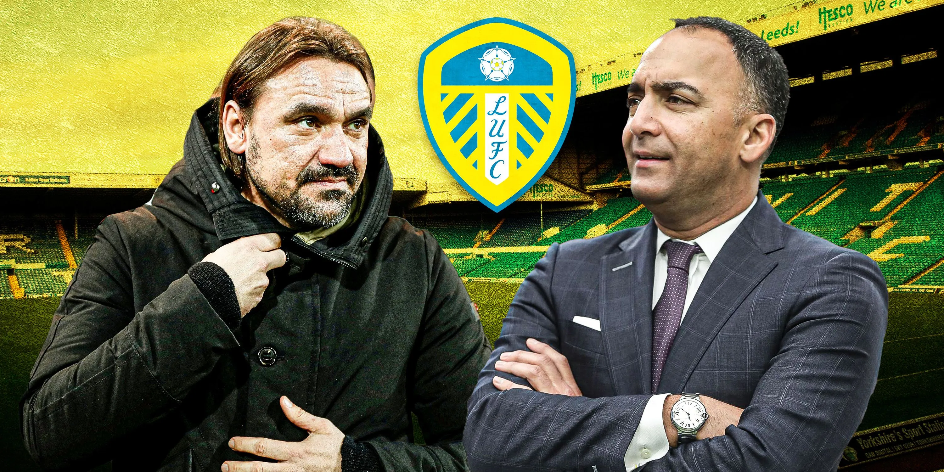 Huấn luyện viên Daniel Farke và Chủ tịch Paraag Marathe của Leeds United thảo luận về kế hoạch chuyển nhượng để củng cố đội hình tại Elland Road.